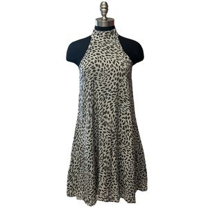 Anthropologie Cloth & Stone cheetah halter dress